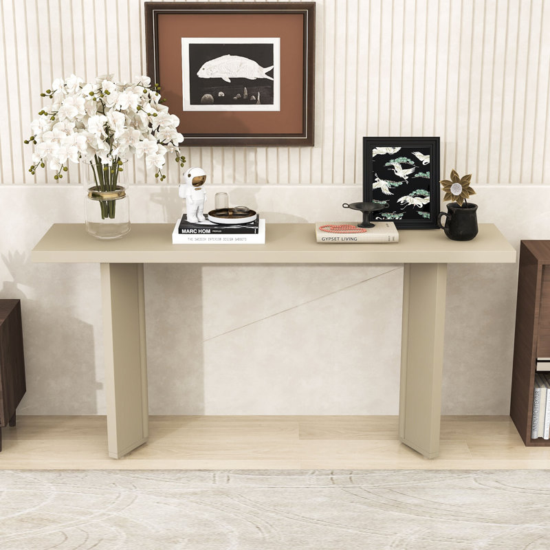 Console élégante et durable - Structure géométrique fonctionnelle, Beige