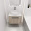 Ensemble de meuble-lavabo moderne 24 po avec lavabo en céramique, meuble-lavabo mural en chêne blanc avec porte à fermeture en douceur, emballage KD