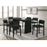 Ensemble de salle à manger rectangulaire Weidar 7 pièces, hauteur comptoir, noir