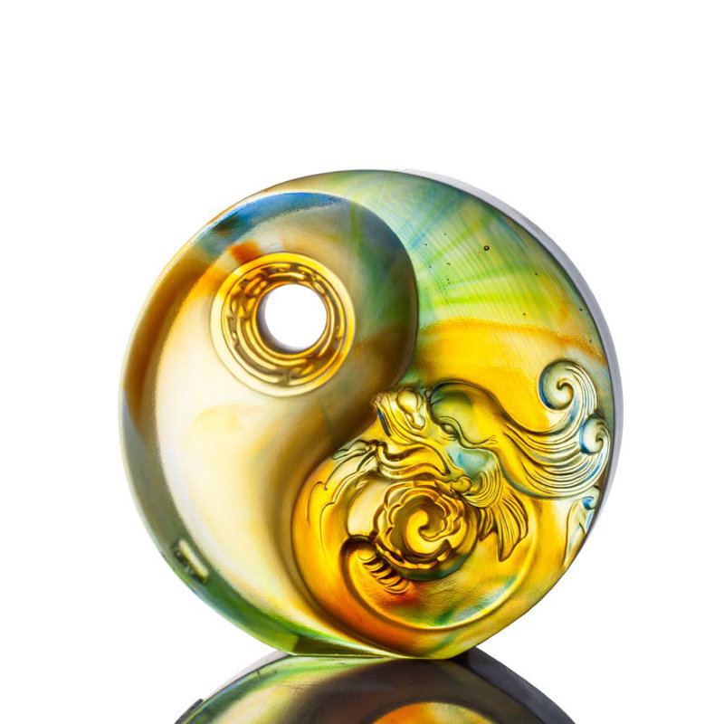 Unstoppable Faith The Beauty of Harmony Crystal Yin Yang Paperweight Figurine