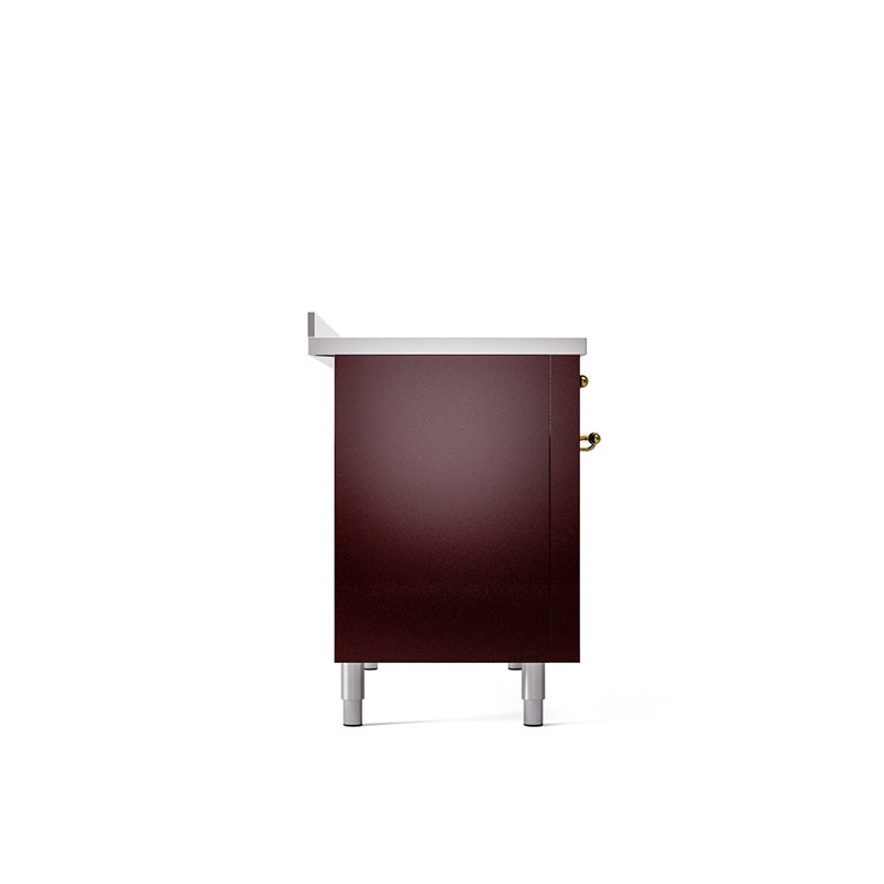 Cuisinière à induction 48 po ILVE Nostalgie II, Bourgogne / laiton