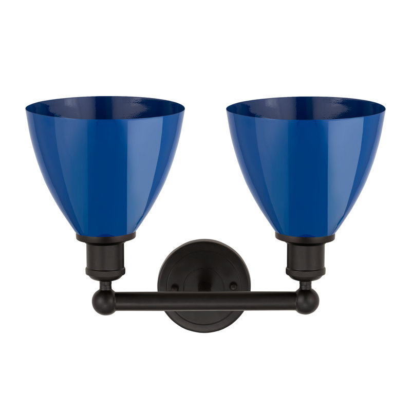 Éclairage pour meuble-lavabo de salle de bain 2 lumières 16,5 pouces Anjail Dome, Bleu, Bronze huilé