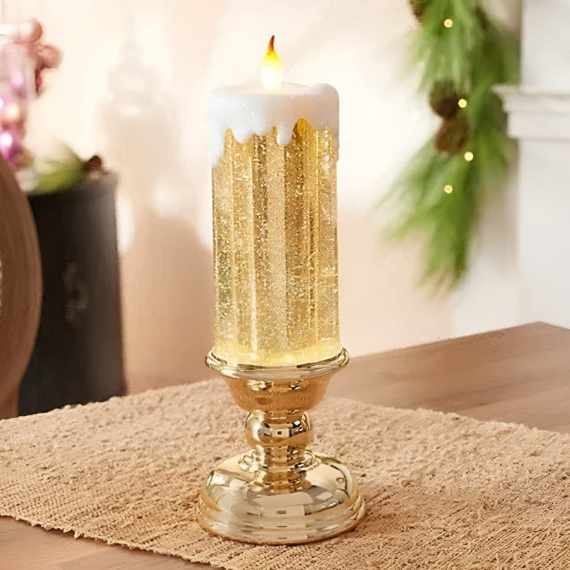 LED Water-filled Wax Candle Lamp