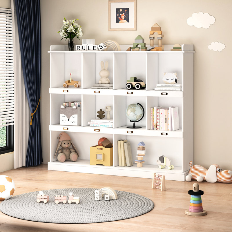 Bibliothèque à 10 tablettes, blanc - 53,43 po x 11,56 po x 47,41 po pour tous vos besoins de rangement, Blanc