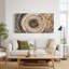 Toile concentrique Cracked Earth en brun et brun clair-92032964