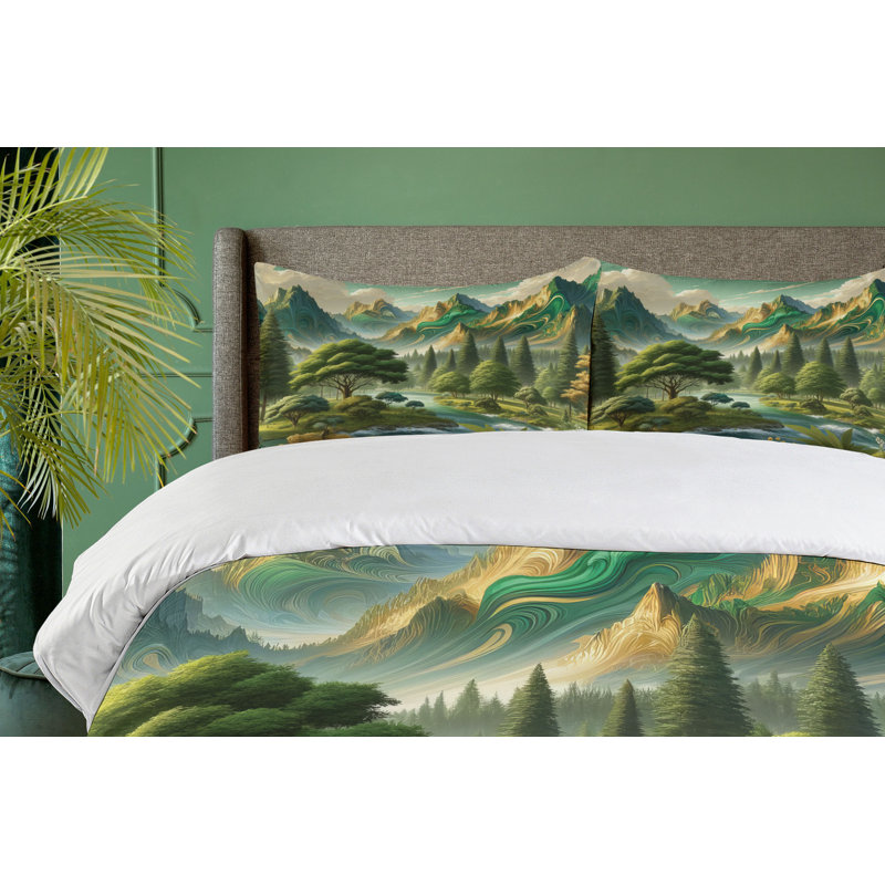 Mountain Duvet Cover, California King Duvet Cover + 2 Standard Shams