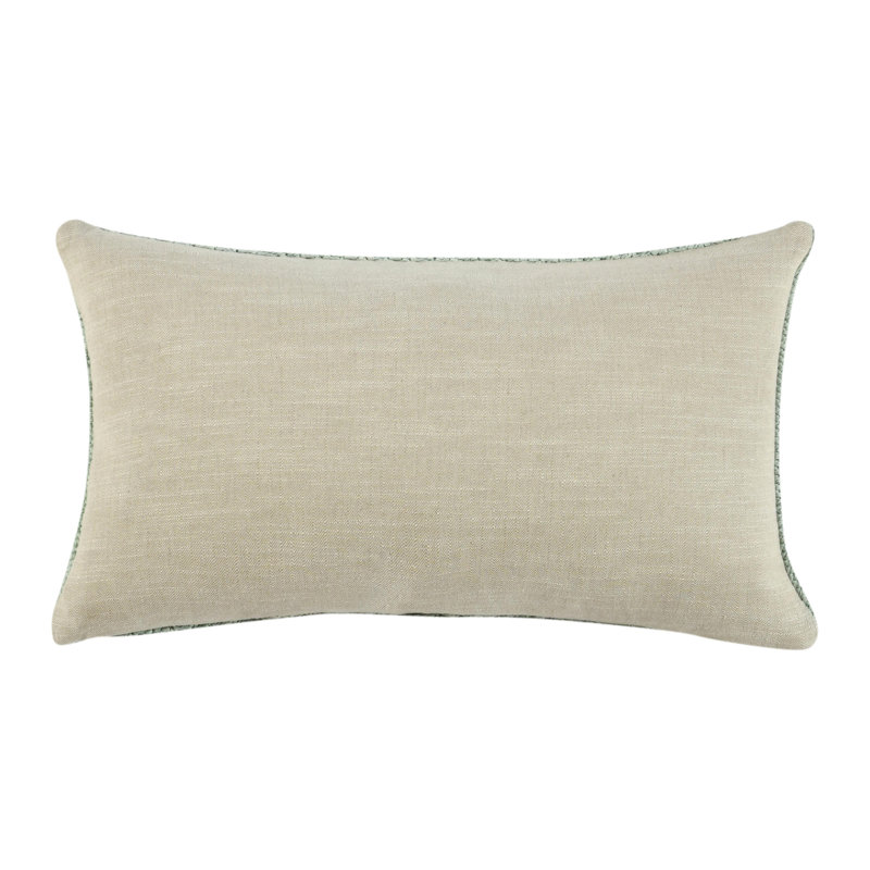 Nakeya Knitted Linen Throw Pillow, Ivory, 14" x 26", Rectangle