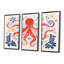 Riordan - ensemble de reproductions d'art mural pieuvre / calmar-108316330-108316333