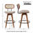 Sirine 4 Pieces Swivel Linen Counter Stool-127683223