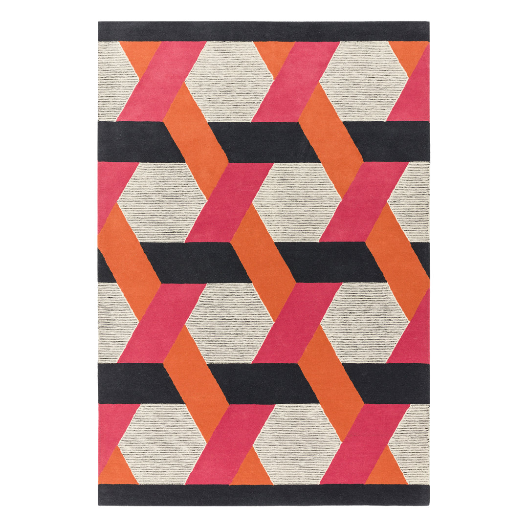 Deutsch Hand Woven Wool Orange/Grey Indoor Rug
