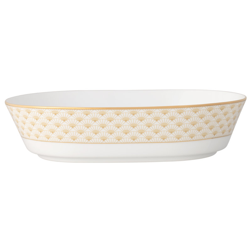 Bol à légumes ovale en or Norocake Trocadero, 9,75 po, 32 oz