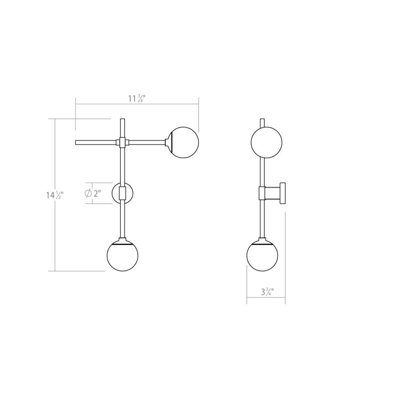 Applique à bras à intensité variable à 2 lumières DEL Sabon ™, Nickel satiné