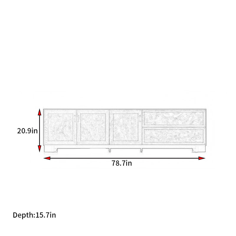 Modern Minimalist Style TV Stand, 20.9"H x 78.7"L x 15.7"W