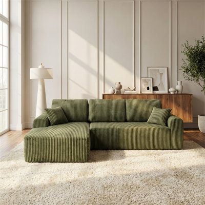 Canapé modulaire en forme de L de 109 po avec méridienne en L, siège rembourré minimaliste moderne avec siège profond, sans assemblage requis, parfait pour le salon et la chambre à coucher