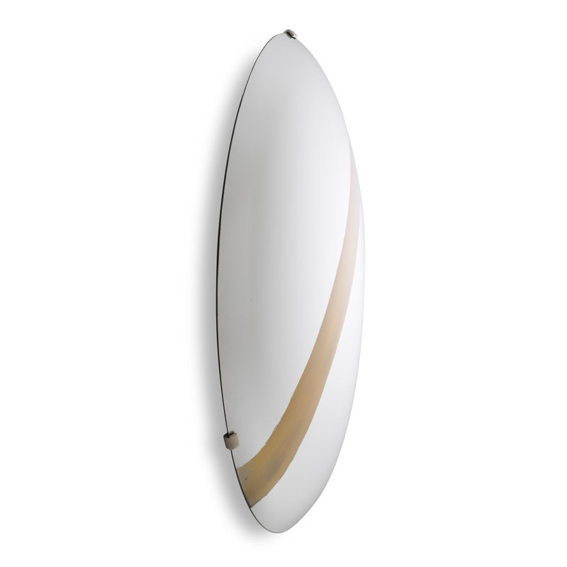 Cleveland Glass Wall Decor, White/Gold