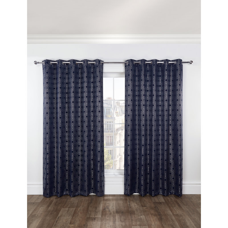 Hartford Room Darkening Sliding Panel Pair, Navy, Width 228 x Drop 228cm