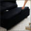Canapé-lit convertible en velours avec 2 coussins lombaires, peu encombrant et multifonctionnel pour les petites pièces