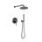 1-Spray Patterns 9.8 In. Wall Mount Dual Fixed And Handheld Shower Head 1.8 GPM In Matte Black