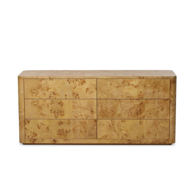 Mullins 6 Drawer Dresser-Natural Mappa Burl