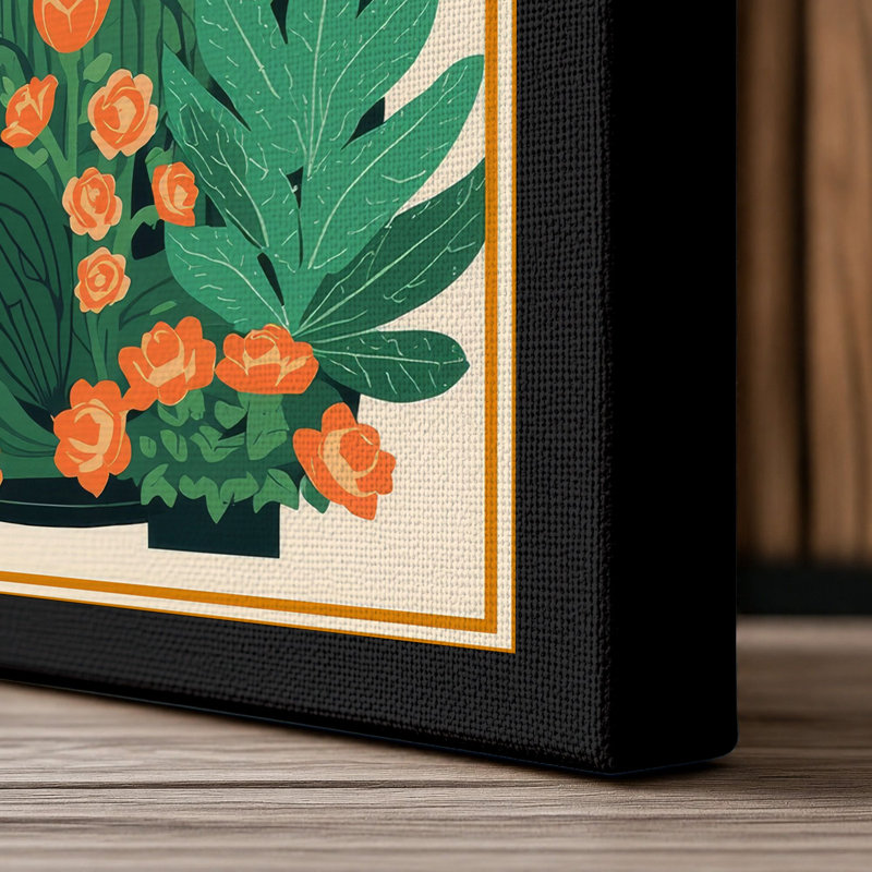 Desert Landscape Botanical - Wrapped Canvas, 24x16 - 61.0 x 40.6 cm, Black Border