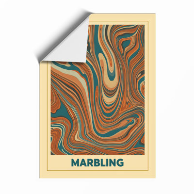 Fluid Marbling Forms Abstract - Print