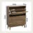 31.5" Walnut Shoe Organizer, Mid-Century Freestanding Cabinet, 2 Flip-Top Drawers, Fits 16 Pairs Regular Shoes for Entryway