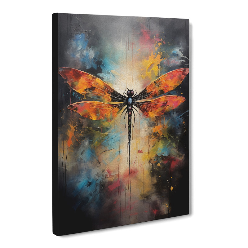 Dragonfly Gestural - Print on Canvas, 76cm H x 50cm W x 3cm D