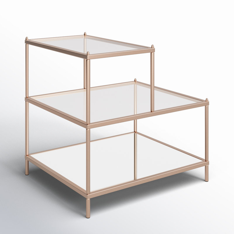 Gosport Glass Top End Table, Copper