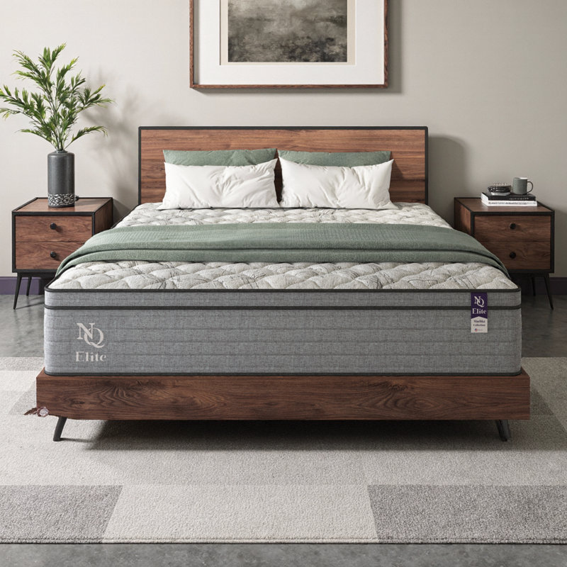 Matelas hybride en mousse viscoélastique gélifiée 10 pouces - Certifié CertiPUR-US, résistant à l'eau, fabriqué aux États-Unis pour les bases réglables
