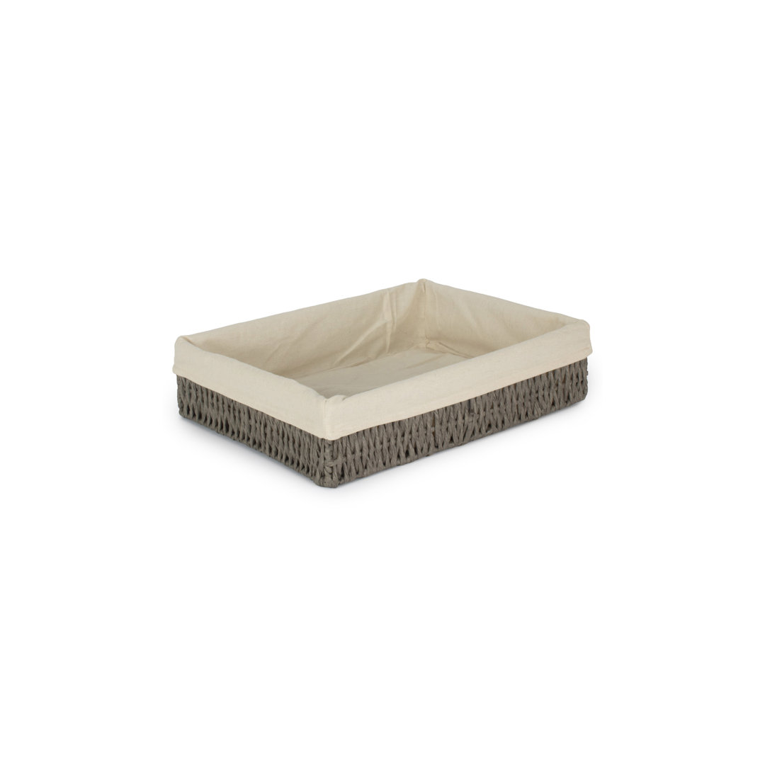 Lily Manor Wicker Storage Tray Basket with Lining