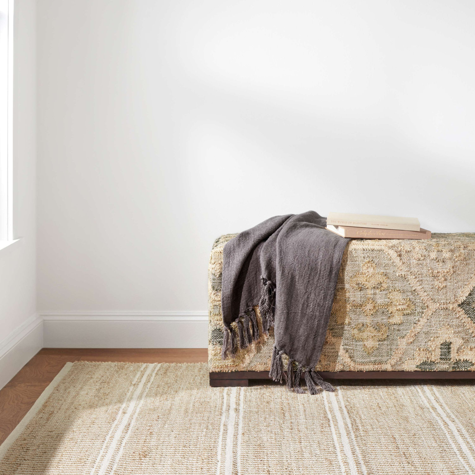 Arbor Ivory Handwoven Jute Rug, Rectangle 3' x 5', Ivory