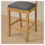 Ensemble de 2 tabourets de bar en bois massif à dossier en rotin avec coussin en lin gris, siège de style nautique à hauteur de comptoir-1414962312-1414962314