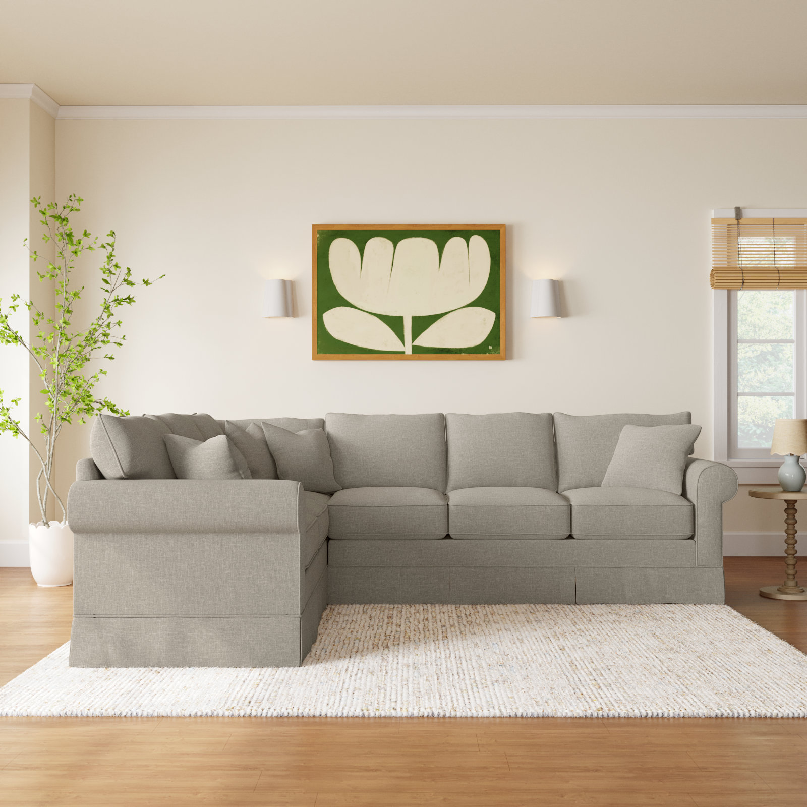 Friedman 2 - Piece Upholstered Sectional, Left Hand Facing, Macarena Beige