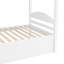 Lit simple superposé en L avec lit gigogne - blanc. Fabrication en bois massif. Polyvalent pour le divertissement familial. 6 ans et plus. Pas de boîte à ressorts. Lit gigogne blanc 300 lb Structure solide. Extra