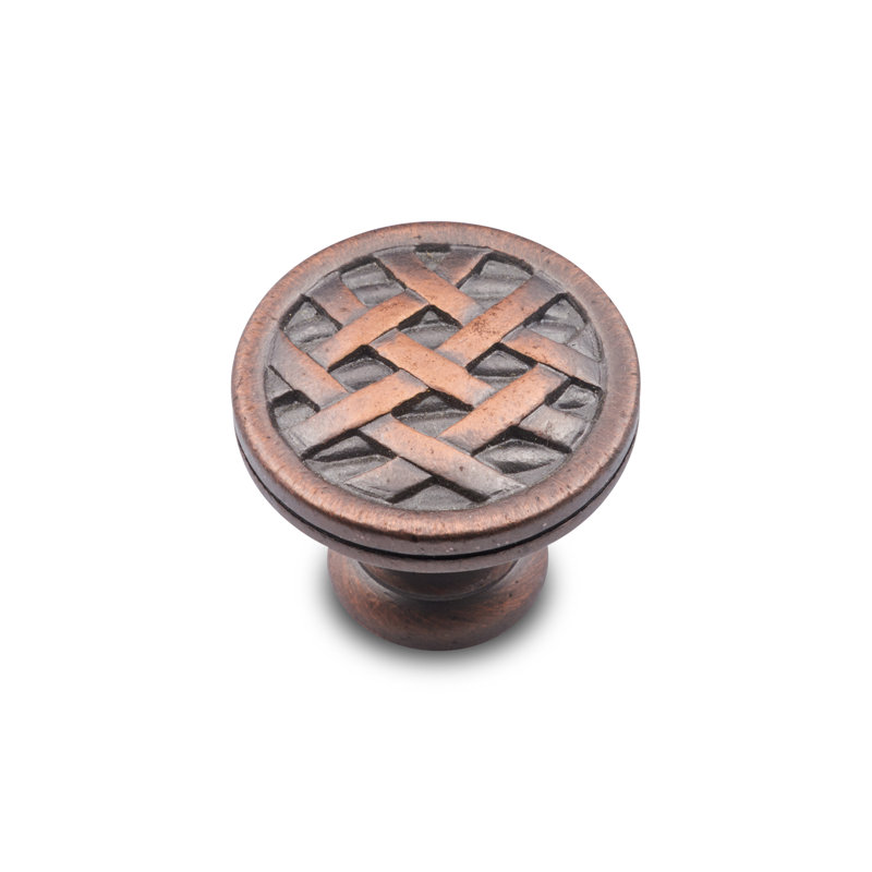 Poignée champignon à hachures croisées CK Series, Diamètre du bouton 1,5 po, Distressed Copper