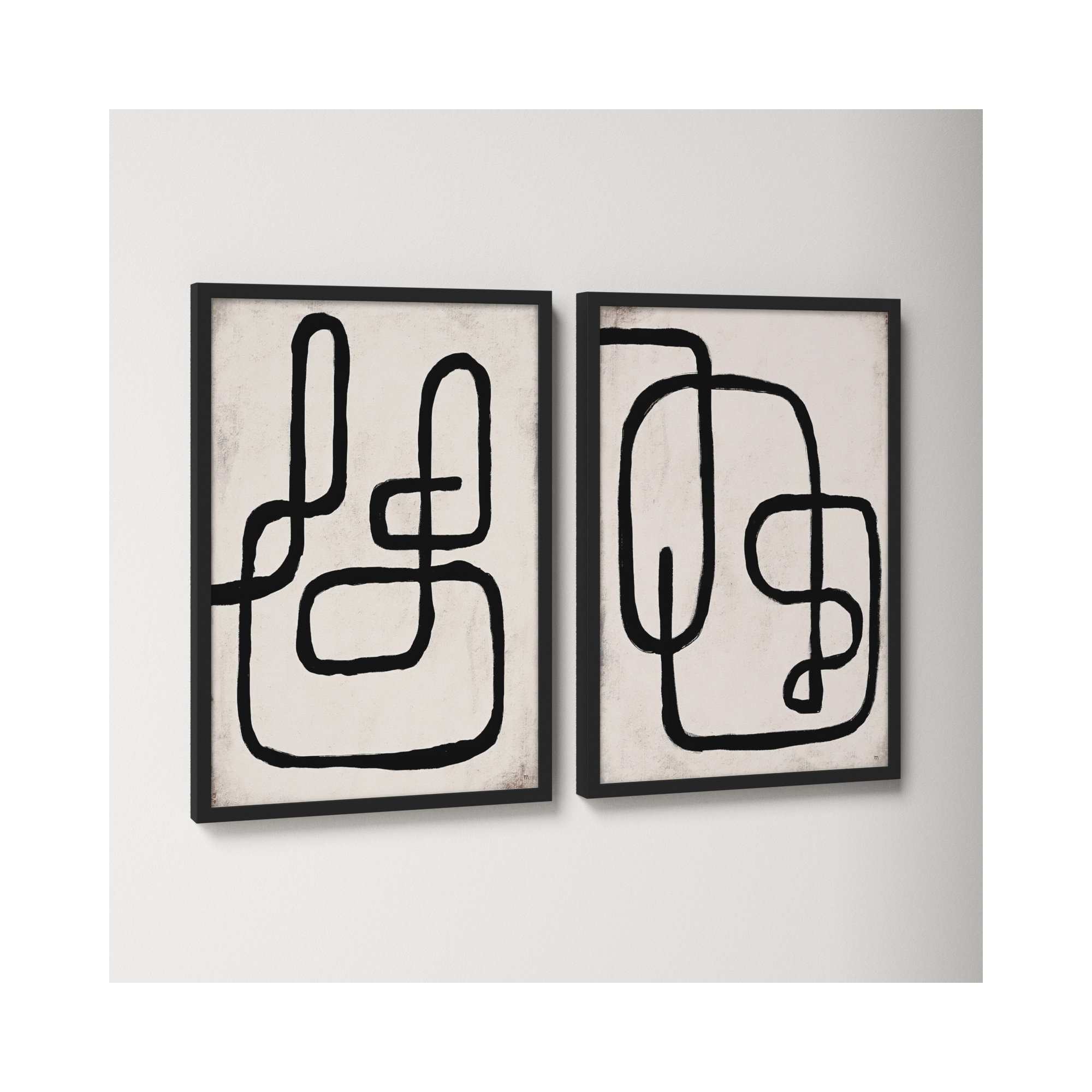 Linework by StudioM, Black Framed Paper, 20" H x 28" W x 1.25" D