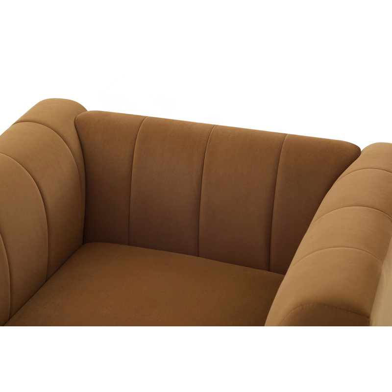 Chaise d'appoint avec dossier capitonné et revêtement en velours