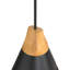 Luminaire suspendu conique en métal à 1 lumière avec texture de bois-267659232