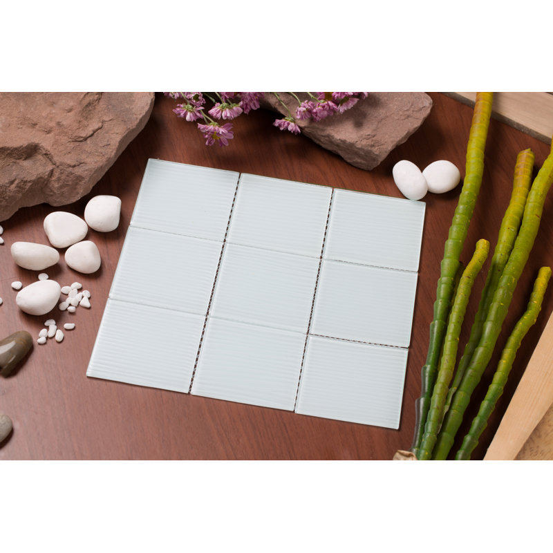 Shilla Glass Grid Mosaic Wall & Floor Tile, White