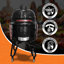 Kalamera Black 21” Ultimate Outdoor Ceramic Grill Kamado with Cart and Side-wings