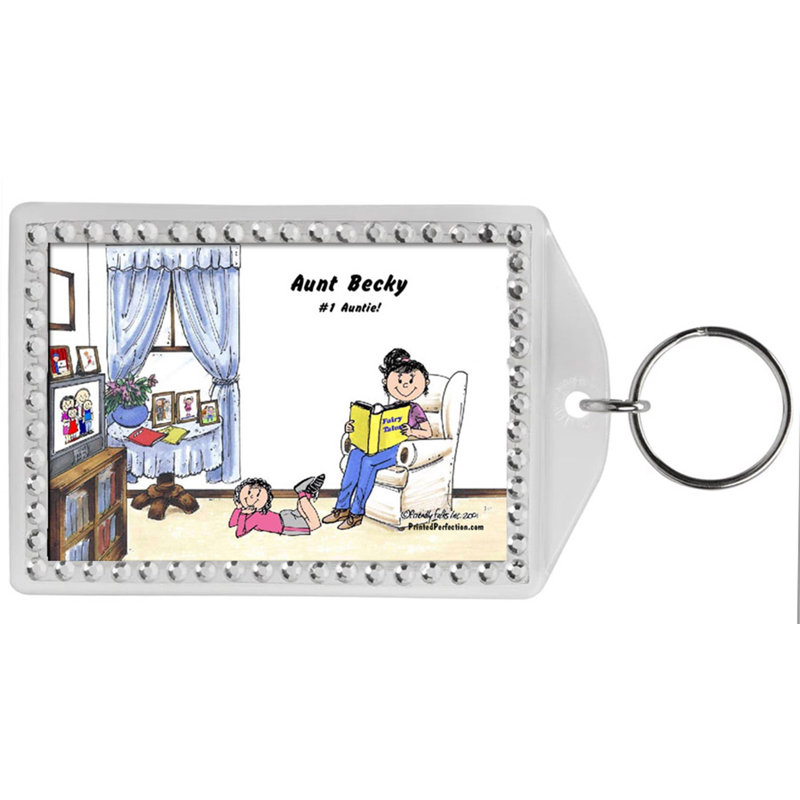 Porte-clés personnalisé et personnalisé pour fille, strass et 1 fille, Oui