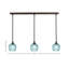 Luminaire suspendu linéaire à 3 lumières avec tige texturé turquoise-1897553016-1897553020