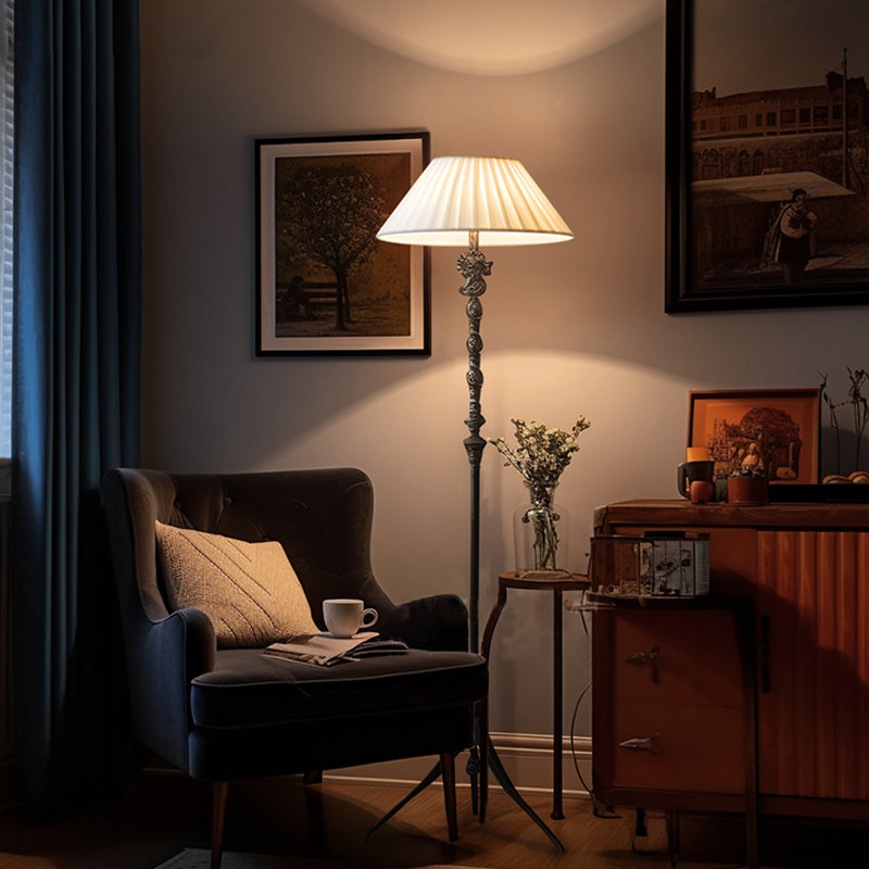 Brownness + fer blanc + lampes sur pied sans tissu