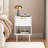 22.83'' H Modern White Nightstand With One Drawer And Open Shelf, Gold - Accented Handle, Ideal For Bedroom Decor