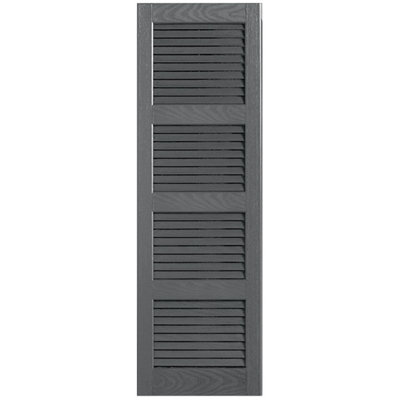 Straight Top Full-style Open Louver Shutters Pair