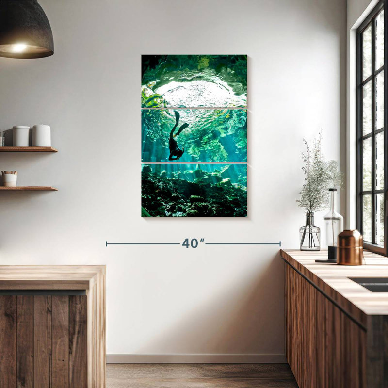 Sireci Diving In Cenote, 38" H x 24" W