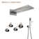22" Wall-Mount LED Bluetooth Music Thermostatic Rainfall Complete Shower System with Rough in-Valve