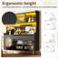 Brown/Black Kitchen Sideboard with 5 Doors & LED Lights, Fluted Glass & Pegboard Design, Storage Cabinet, Buffet for Kitchen/Living Room-124939780