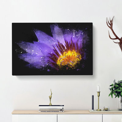 Purple Water Lily - Wrapped Canvas Painting