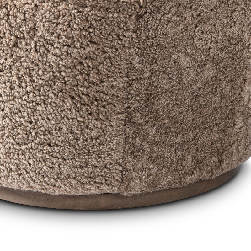 Aurora 26" Wide Swivel Armchair, Taupe Shearling